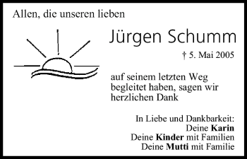 Anzeige von Jürgen Schumm von MGO