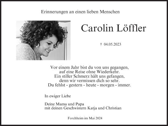 Anzeige von Carolin Löffler von MGO