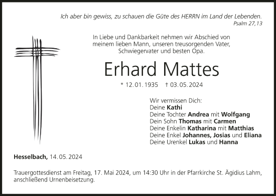 Anzeige von Erhard Mattes von MGO