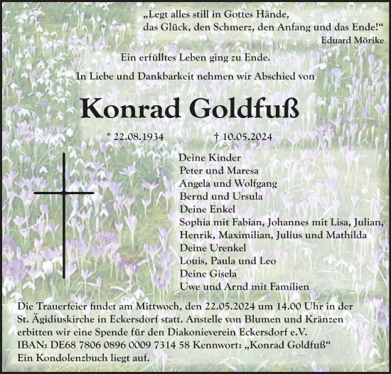 Anzeige von Konrad Goldfuß von MGO
