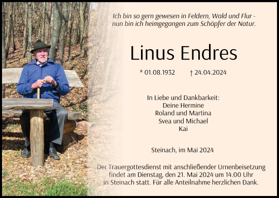 Anzeige von Linus Endres von MGO