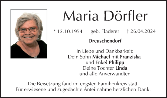 Anzeige von Maria Dörfler von MGO