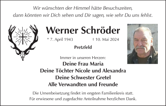 Anzeige von Werner Schröder von MGO
