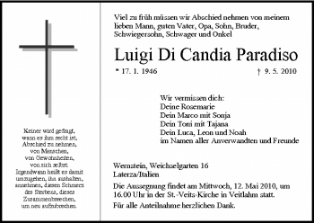 Anzeige von Luigi Di Candia Paradiso von MGO