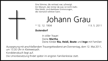 Anzeige von Johann Grau von MGO