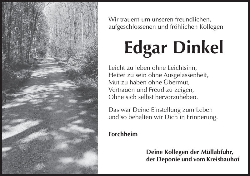  Traueranzeige für Edgar Dinkel vom 01.07.2013 aus MGO