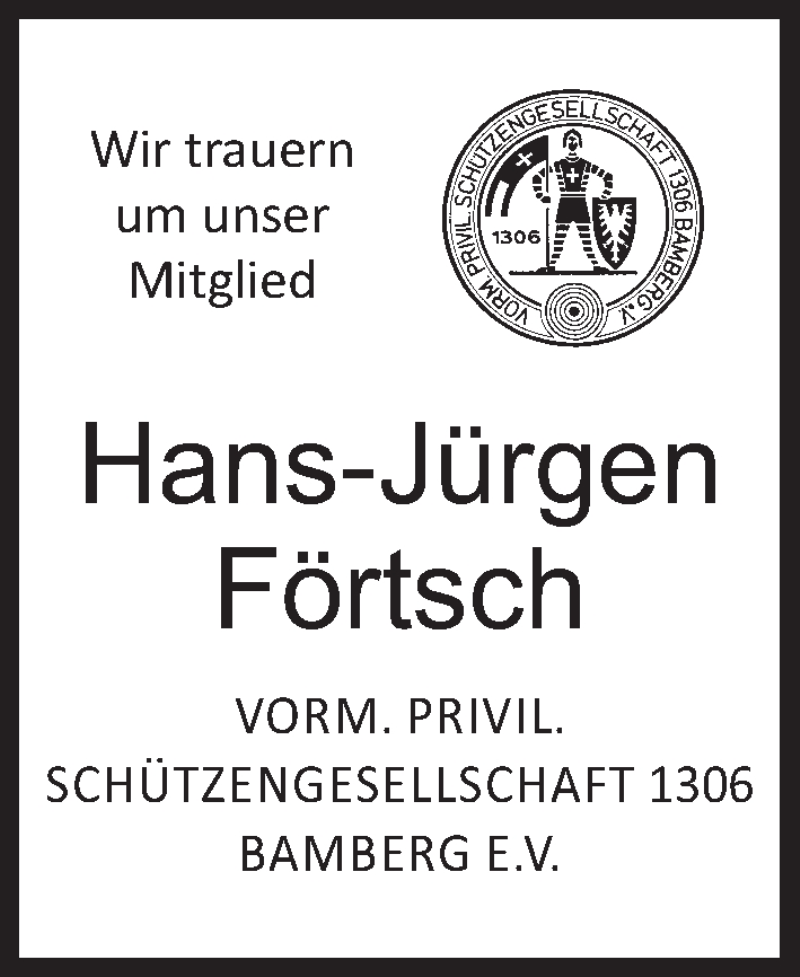  Traueranzeige für Hans-Jürgen Förtsch vom 10.06.2014 aus MGO