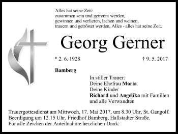 Anzeige von Georg Gerner von MGO