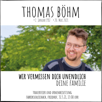 Anzeige von Thomas Böhm von MGO