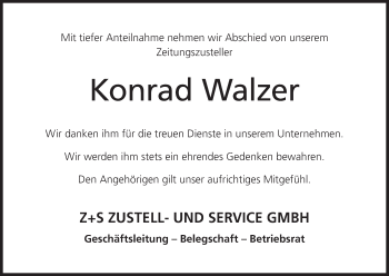 Anzeige von Konrad Walzer von MGO
