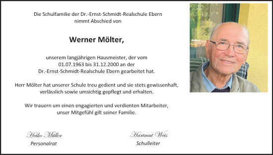 Anzeige von Werner Mölter von MGO