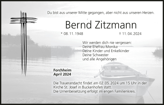 Anzeige von Bernd Zitzmann von MGO