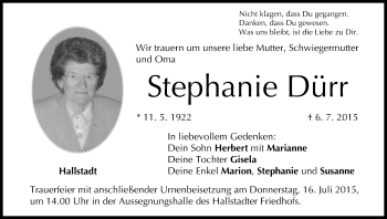 Anzeige von Stephanie Dürr von MGO