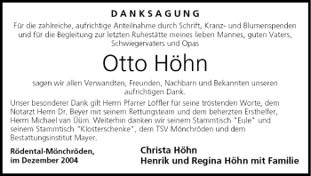 Anzeige von Otto Höhn von MGO