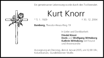 Anzeige von Kurt Knorr von MGO