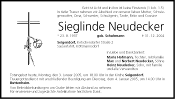 Anzeige von Sieglinde Neudecker von MGO
