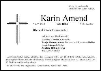 Anzeige von Karin Amend von MGO