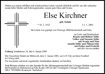 Anzeige von Else Kirchner von MGO