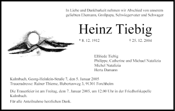 Anzeige von Heinz Tiebig von MGO