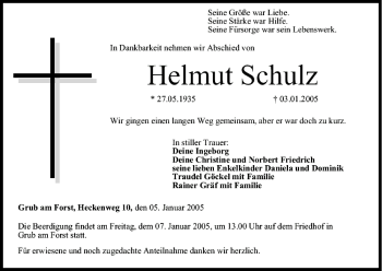 Anzeige von Helmut Schulz von MGO