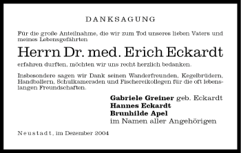 Anzeige von Erich Eckardt von MGO