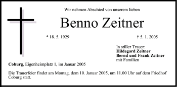 Anzeige von Benno Zeitner von MGO