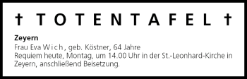 Anzeige von Totentafel vom 10.01.2005 von MGO
