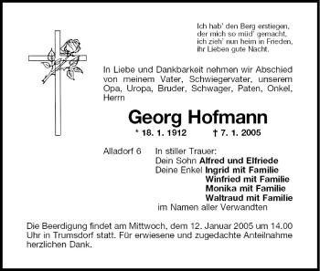 Anzeige von Georg Hofmann von MGO