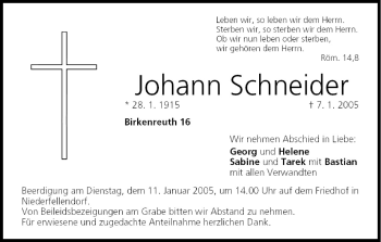 Anzeige von Johann Schneider von MGO