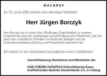 Anzeige von Jürgen Borczyk von MGO