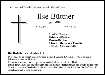 Anzeige von Ilse Büttner von MGO