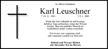 Anzeige von Karl Leuschner von MGO