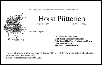 Anzeige von Horst Pütterich von MGO