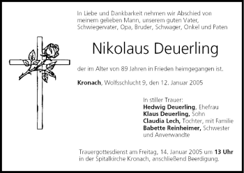 Anzeige von Nikolaus Deuerling von MGO