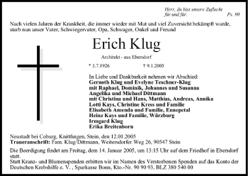 Anzeige von Erich Klug von MGO