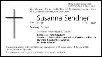Anzeige von Susanna Sendner von MGO