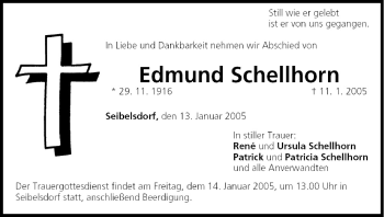 Anzeige von Edmund Schellhorn von MGO