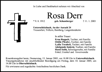 Anzeige von Rosa Derr von MGO