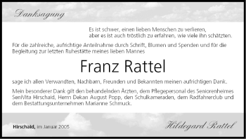 Anzeige von Franz Rattel von MGO
