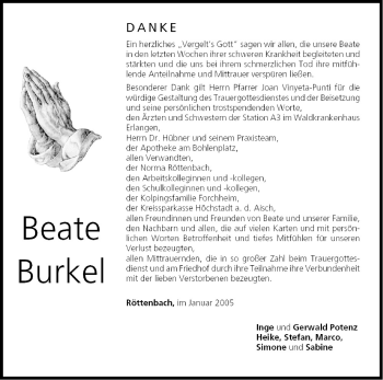 Anzeige von Beate Burkel von MGO