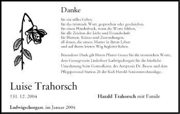 Anzeige von Luise Trahorsch von MGO