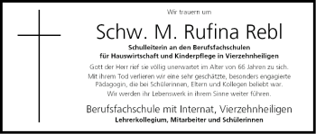 Anzeige von Rufina Rebl von MGO