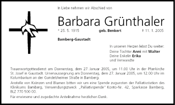 Anzeige von Barbara Grünthaler von MGO