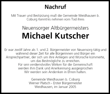 Anzeige von Michael Kutscher von MGO