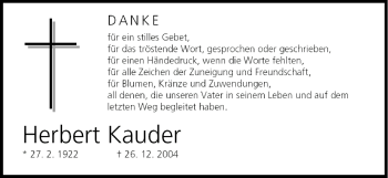 Anzeige von Herbert Kauder von MGO