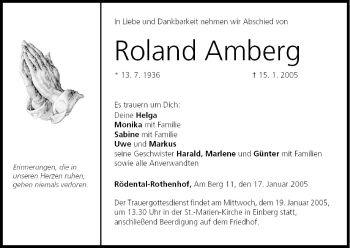 Anzeige von Roland Amberg von MGO