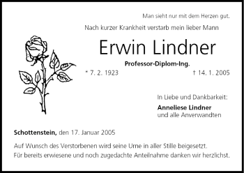Anzeige von Erwin Lindner von MGO