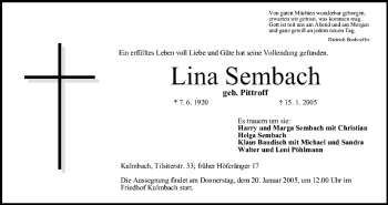 Anzeige von Lina Sembach von MGO