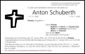 Anzeige von Anton Schuberth von MGO