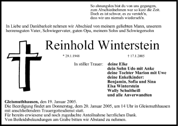 Anzeige von Reinhold Winterstein von MGO